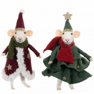 Figurka świąteczna myszki w płaszczach | Wysyłka w 24h!