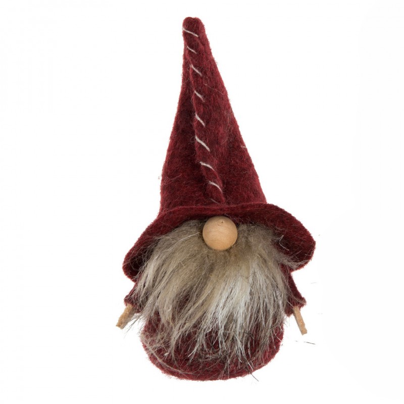 Figurka Świąteczna Mikołaj z Brodą: Czerwona, Urocza - Skandi