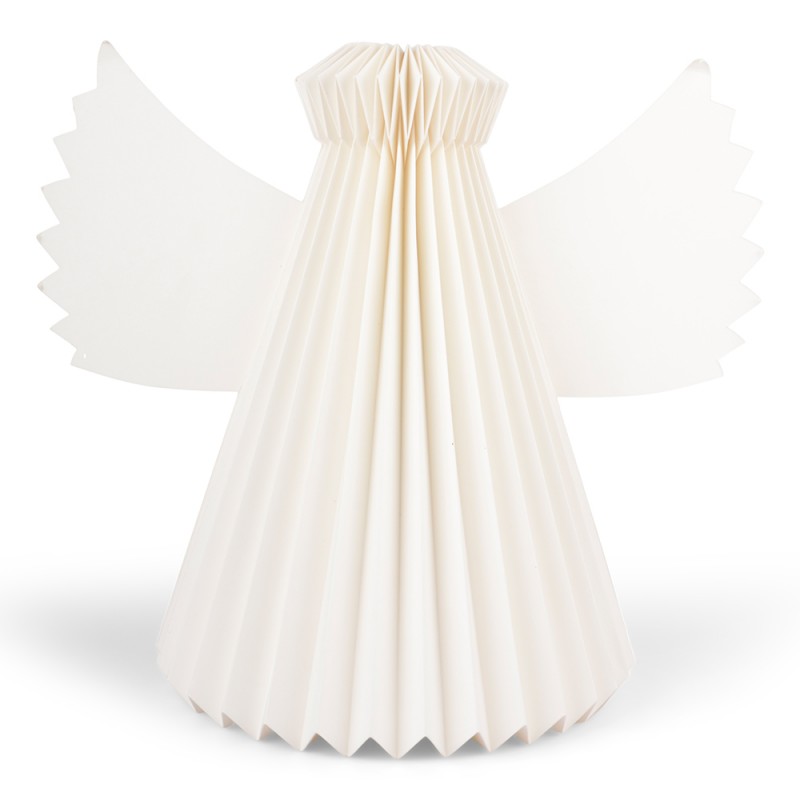 Figurka Anioła Świątecznego - Papierowa, Biała Dekoracja na Święta