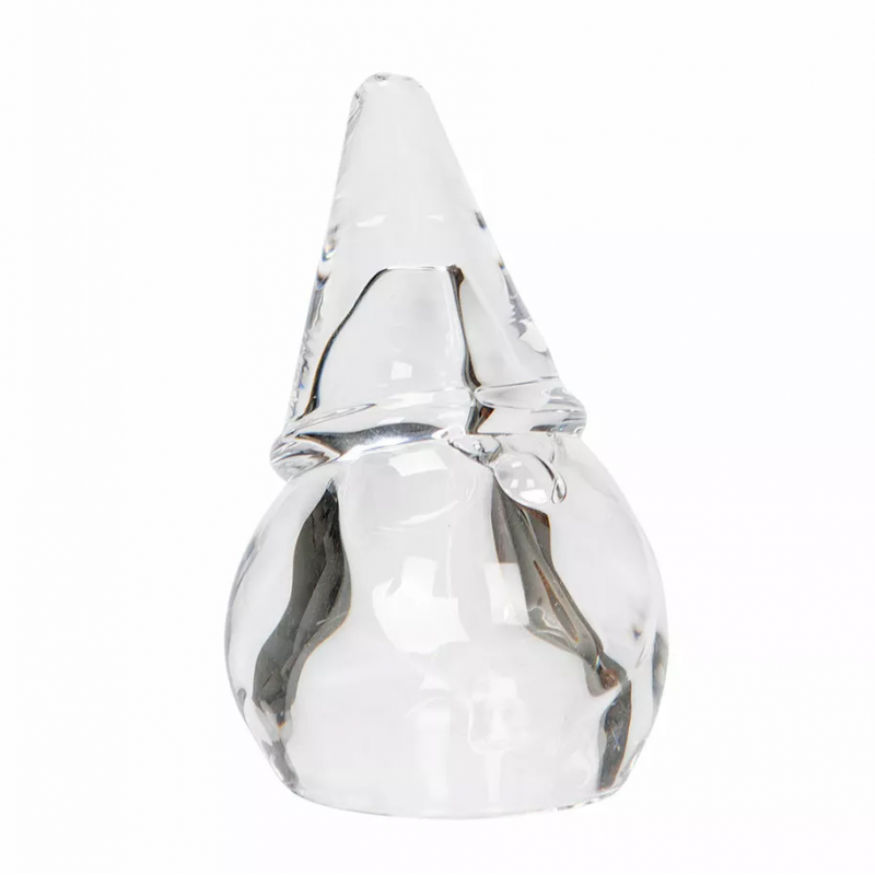 Figurka Mikołaja Szklana i Przezroczysta - Elegancka Dekoracja Świąteczna - Skandi