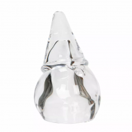 Figurka Mikołaja Szklana i Przezroczysta - Elegancka Dekoracja Świąteczna - Skandi