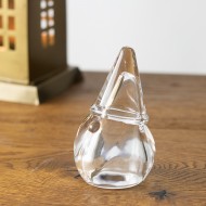 Figurka Mikołaja Szklana i Przezroczysta - Elegancka Dekoracja Świąteczna - Skandi