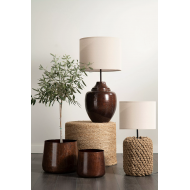 Komplet Trzech Dużych Metalowych Donic - Styl Loft - Rdzawy Brąz z Połyskiem