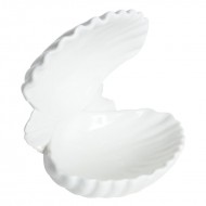 Ceramiczna Figurka Małża w Stylu Marynistycznym - Biała - Idealna Jako Misa na Drobiazgi