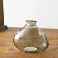 Oryginalny Szklany Wazon - Szary - Idealny na Pojedyncze Kwiaty i Gałązki