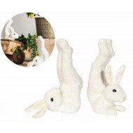 Komplet Dwóch Figurek Zajączków w Pozycjach Rozciągających - Zabawna Dekoracja Wielkanocna