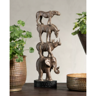Figurka Dekoracyjna "Zwierzęta Sawanny" - Wyjątkowa Kompozycja