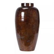 Podłogowy Metalowy Wazon w Stylu Loft - Rdzawy Brąz z Połyskiem