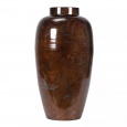 Podłogowy Metalowy Wazon w Stylu Loft - Rdzawy Brąz z Połyskiem