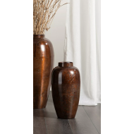 Podłogowy Metalowy Wazon w Stylu Loft - Rdzawy Brąz z Połyskiem