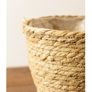 Doniczka Boho z Naturalnych Materiałów - Suszone Liście