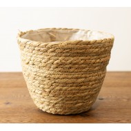 Doniczka Boho z Naturalnych Materiałów - Suszone Liście