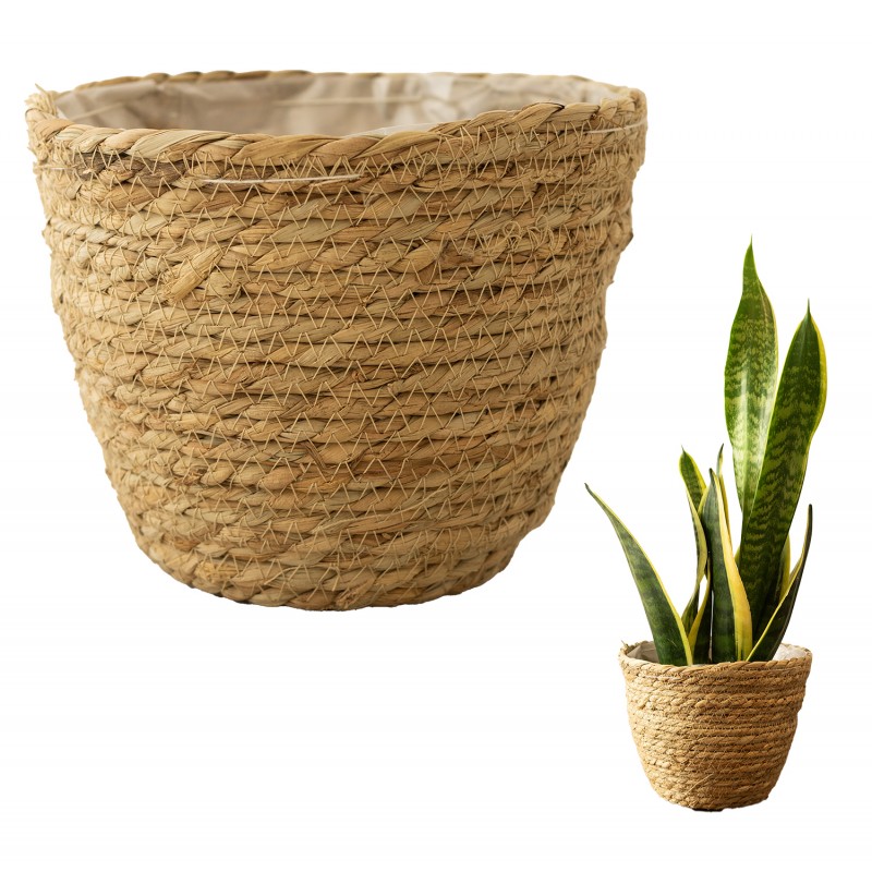 Doniczka Boho z Naturalnych Materiałów - Suszone Liście