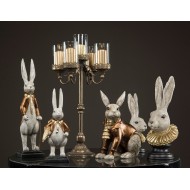 Figurka Wielkanocna - Głowa Zająca z Eleganckimi Zdobieniami, Idealna na Święta