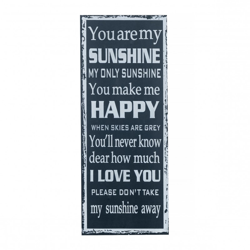 OBRAZEK Z NAPISAMI CZARNY 50x20cm