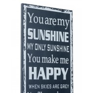 OBRAZEK Z NAPISAMI CZARNY 50x20cm