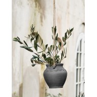 Kwietnik Wiszący z Czarnej Gliny – Elegancka Dekoracja do Domu