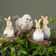Ozdoby Wielkanocne do Doniczki – Zajączki w Jajkach, Komplet Trzech Figur