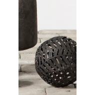 Metalowa Kula Dekoracyjna z Ażurowym Wzorem Kwiatowym – Szara Ozdoba do Wnętrz