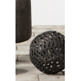 Metalowa Kula Dekoracyjna z Ażurowym Wzorem Kwiatowym – Szara Ozdoba do Wnętrz