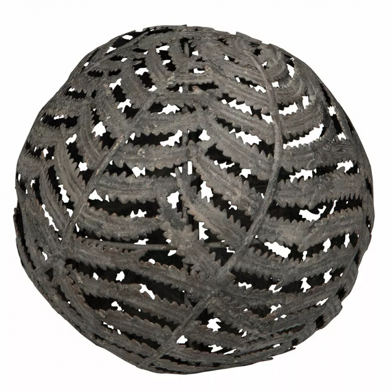 Metalowa Kula Dekoracyjna z Ażurowym Wzorem Kwiatowym – Szara Ozdoba do Wnętrz