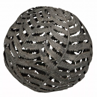 Metalowa Kula Dekoracyjna z Ażurowym Wzorem Kwiatowym – Szara Ozdoba do Wnętrz