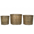 Komplet Naturalnych Doniczek Bambusowych w Stylu Boho – Zestaw Trzech