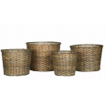 Komplet Naturalnych Doniczek Bambusowych w Stylu Boho okrągłe