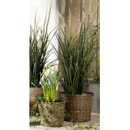 Komplet Naturalnych Doniczek Bambusowych w Stylu Boho okrągłe