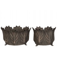 Metalowe Doniczki Kwiat – Komplet Dwóch, Odporne na Rdzę