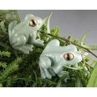 Ozdoby do Doniczki w Kształcie Żab – Komplet Dwóch, Zielone
