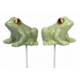 Ozdoby do Doniczki w Kształcie Żab – Komplet Dwóch, Zielone