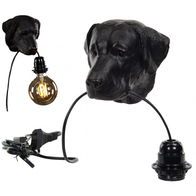 Kinkiet Ścienny w Kształcie Psa – Czarny Mat, 12x13x14 cm