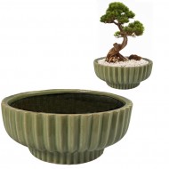 Zielona Doniczka Ceramiczna – Idealna do Bonsai i Innych Roślin