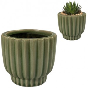 Zielona Doniczka Ceramiczna – Idealna na Sukulenty i Aloesy
