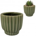 Zielona Doniczka Ceramiczna – Idealna na Sukulenty i Aloesy