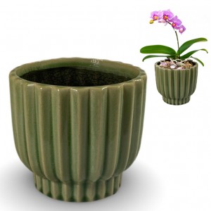 Zielona Doniczka Ceramiczna 10.5cm – Idealna do Bonsai i Sukulentów