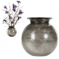 Srebrny Wazon Metalowy 25cm – Styl Loftowy z Charakterem