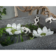 Biały Kwiat Ozdoba do Doniczki – Wodoodporny i Stylowy