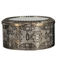 Retro Pudełko Szkatułka z Lustrem 15cm – Elegancki Dodatek na Drobiazgi i Biżuterię