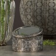 Retro Pudełko Szkatułka z Lustrem 15cm – Elegancki Dodatek na Drobiazgi i Biżuterię