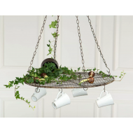 Wiszący Kosz Płaski Stare Złoto 60cm – Stylowy Dodatek do Kuchni i Salon