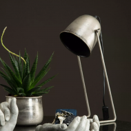 Lampa Stołowa w Stylu Loft – Metalowa, Srebrna