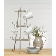 Stojak na Kubki – Emaliowany Wieszak w Stylu Retro