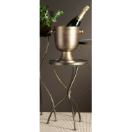 Antyczny Złoty Stolik Kawowy Loft – Elegancki Dodatek do Wnętrza z Lustrzanym Blatem