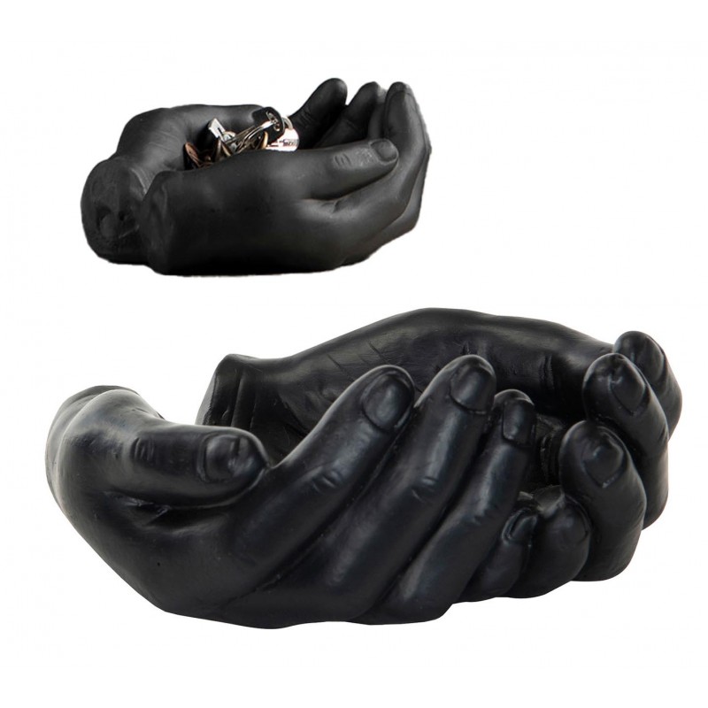 Czarna Matowa Misa Dekoracyjna w Kształcie Dłoni – Stylowy Dodatek do Wnętrza