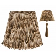 Abażur z Naturalnych Piór – Styl Boho do Lamp Podłogowych i Biurkowych