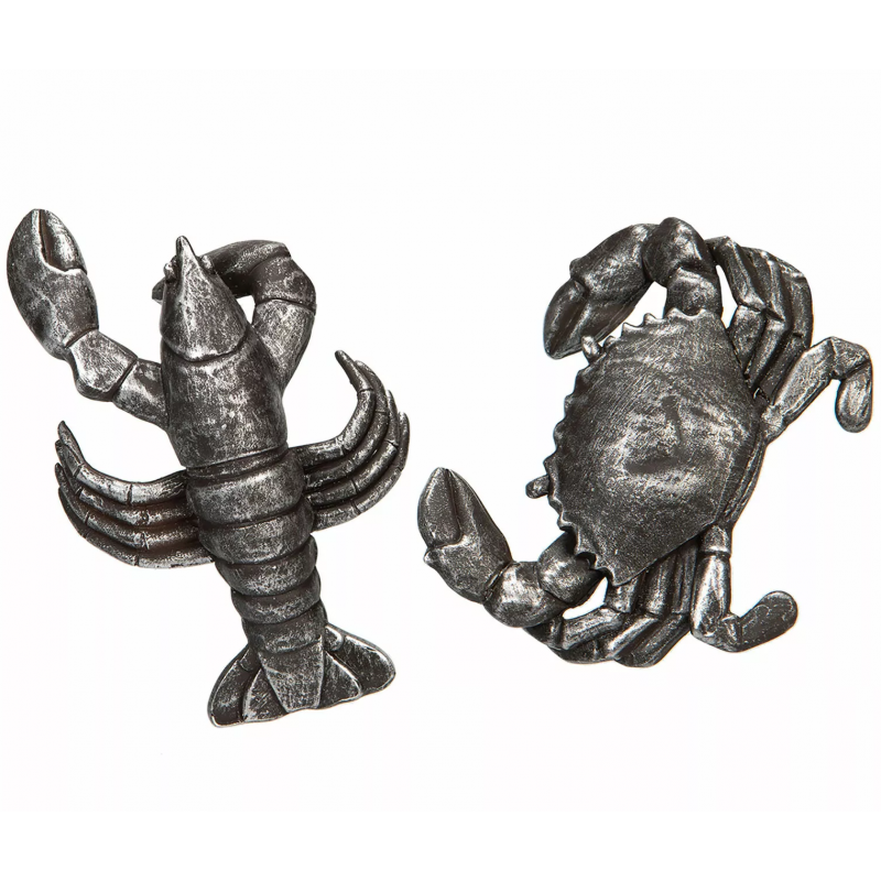 Figurka Rak i Krab – Srebrne Dekoracje w Stylu Marynistycznym