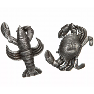 Figurka Rak i Krab – Srebrne Dekoracje w Stylu Marynistycznym