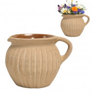 Ręcznie Wykonany Gliniany Wazon Dzbanek z Terakoty – Naturalny Kolor